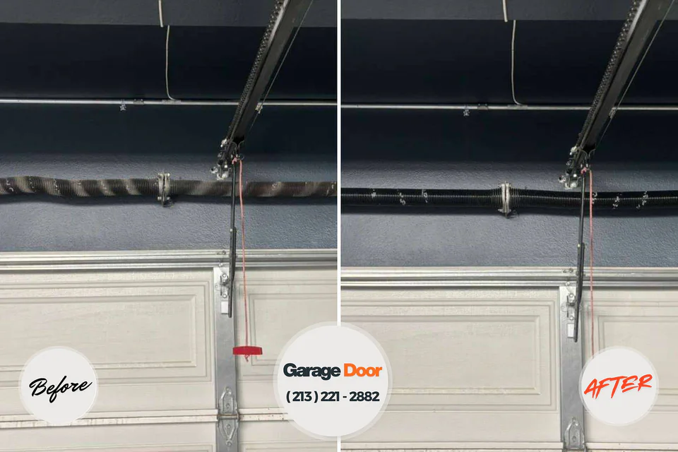 Before and after: garage door repair Freedom, PA